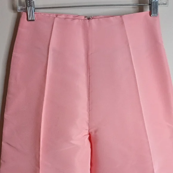 Greta Constantine Wide Leg Super High Waisted Long Structured Silk Trousers XS-S - Picture 5 of 12